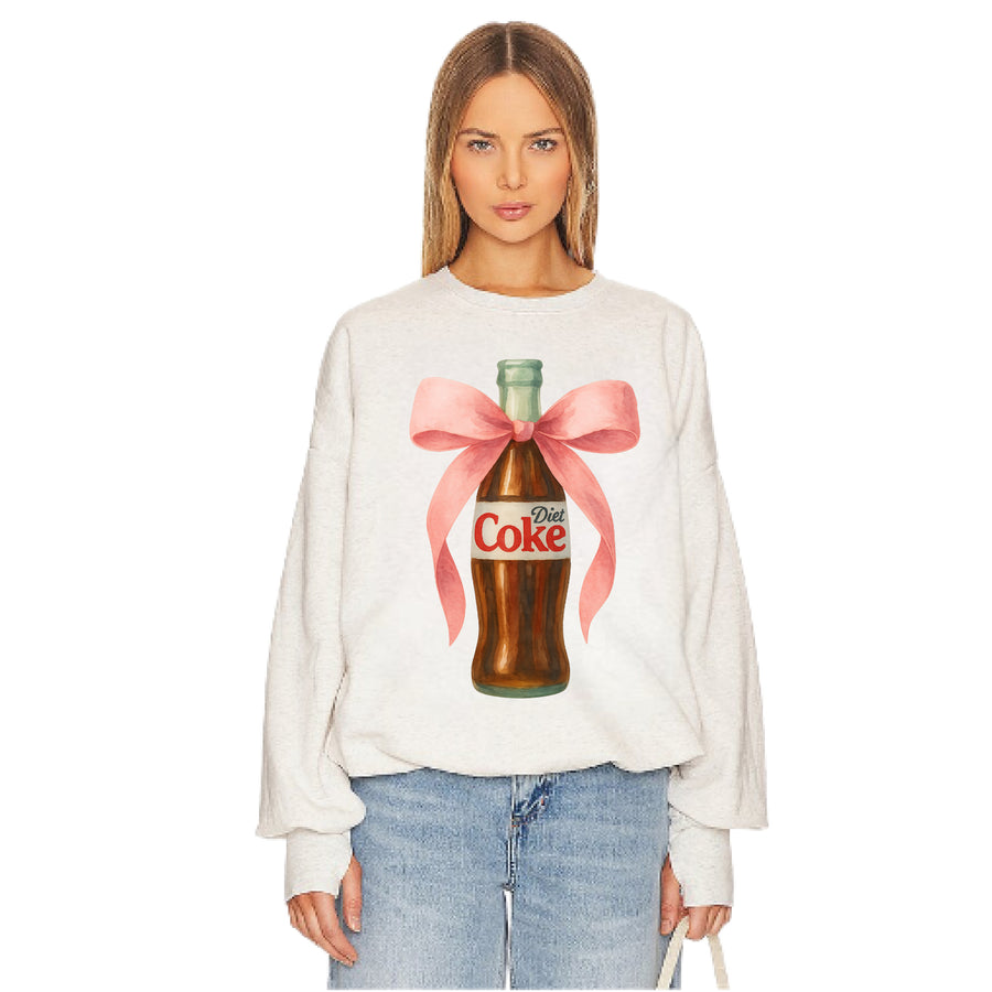 Diet Coke Bow Bottle - Jump Jumper - Pebble Heather