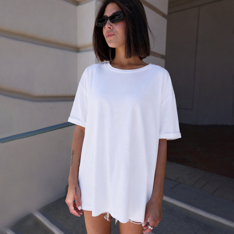 Essentials - Oversized Tee - White - The Laundry Room