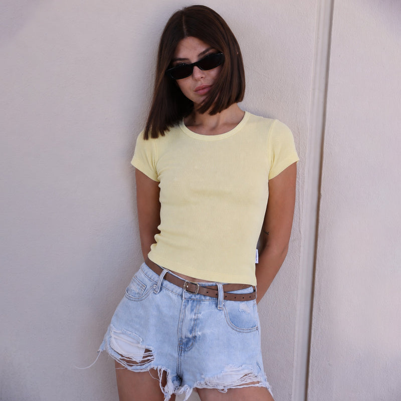 Essentials - Baby Tee - Vintage Yellow - The Laundry Room