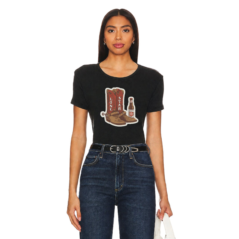 Lone Star Kickers - Baby Tee - Black Snow