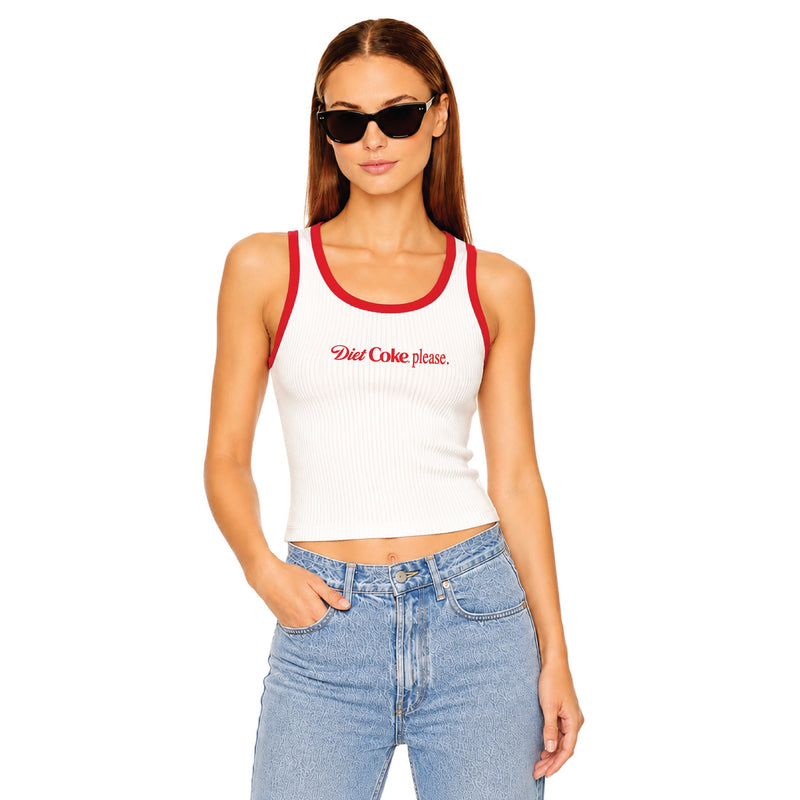 Diet Coke Please Red - Rib Tank - White & Red - The Laundry Room