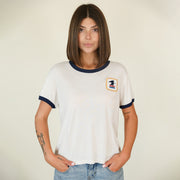 USPS Badge - Perfect Ringer Tee - Bone & Navy Snow - The Laundry Room