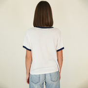 USPS Badge - Perfect Ringer Tee - Bone & Navy Snow - The Laundry Room