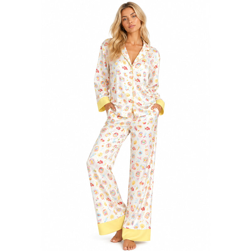 Wild Caught Sardines - Silky PJ Set - White - The Laundry Room