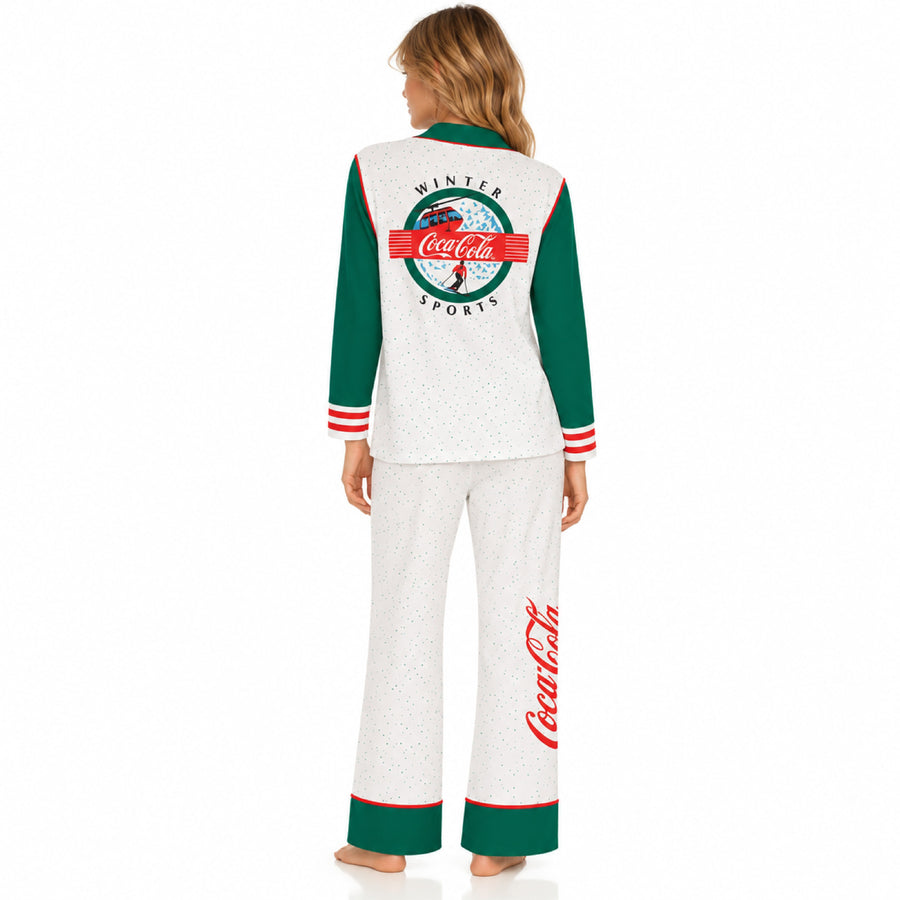 Coca Cola Winter Sports - Silky PJ Set - Multi - The Laundry Room