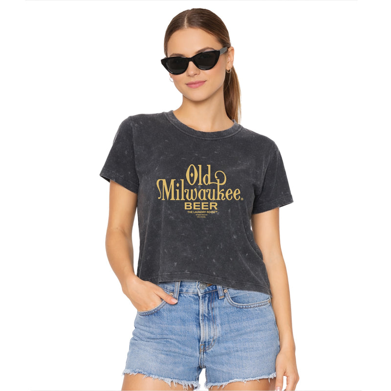Old Mil Beer Stamp - Perfect Tee - Black Snow
