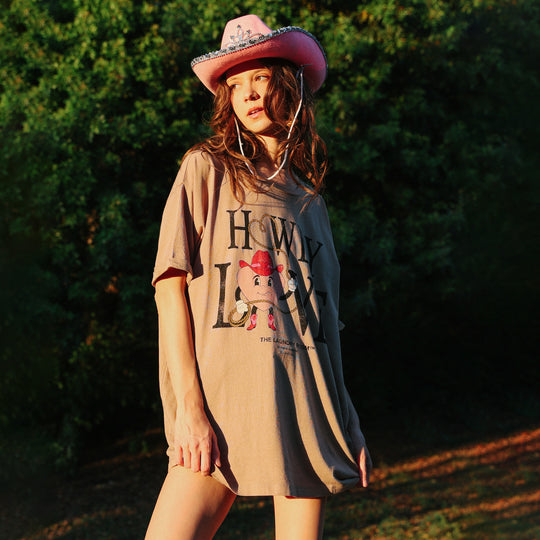 Howdy Love - Oversized Tee - Camel Gold - The Laundry Room