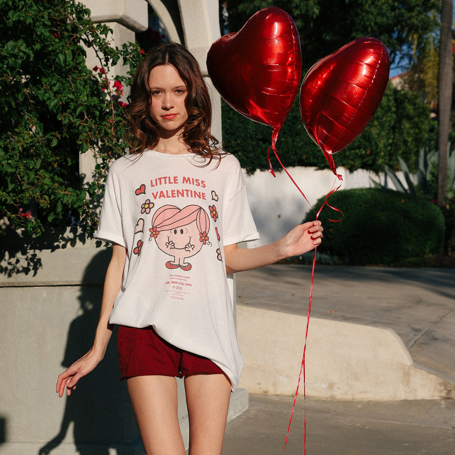Little Miss Valentine - Oversized Tee - White - The Laundry Room