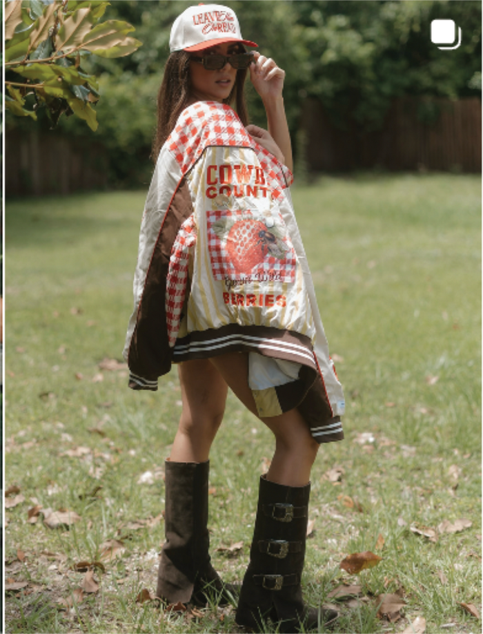 Cowboy Country Grown Wild Berries - Racing Jacket - Red Gingham